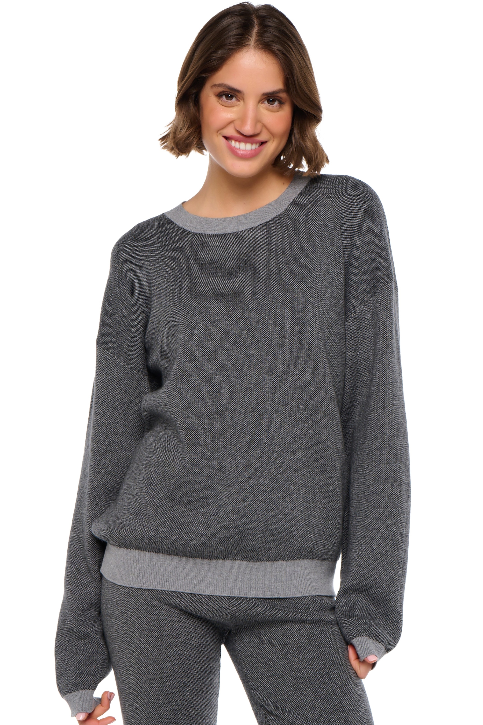 Cotone & Cashmere cashmere donna collezione primavera estate stormie black grey marl l